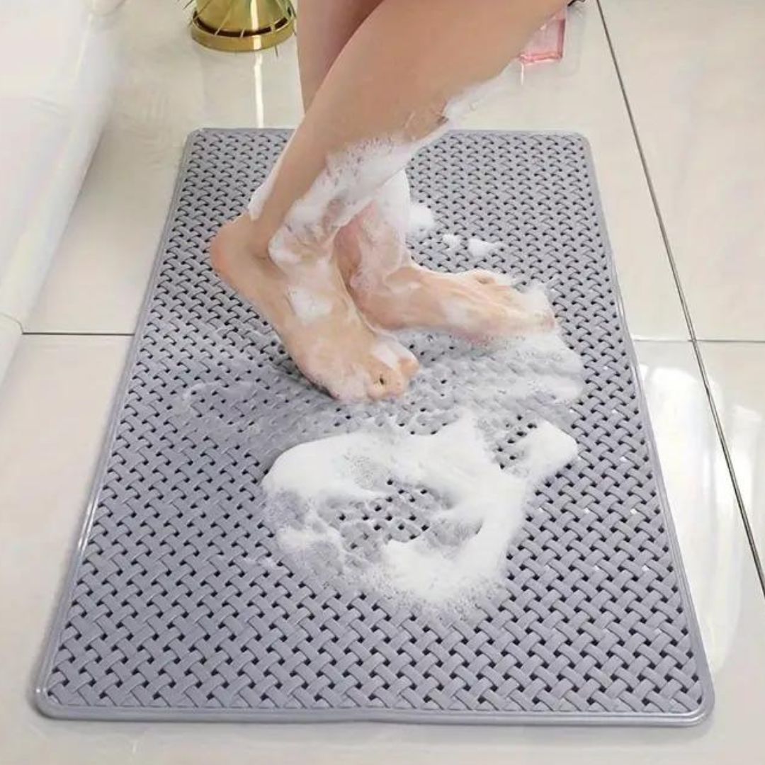 Non-Slip Bathtub Mat | Shower Mat with Suction Cups | Quick-Dry Bathroom Safety Mat