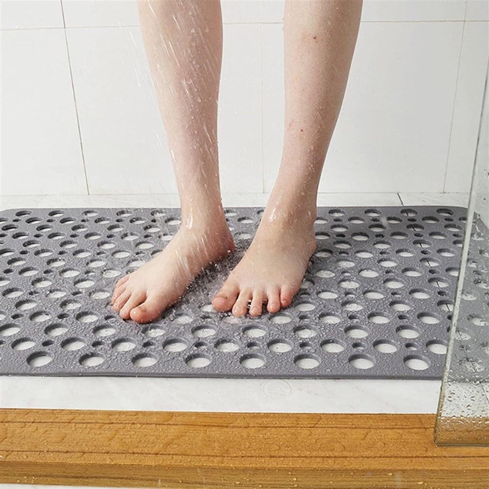 Non-Slip Shower Mat | Antibacterial Bath Mat with Drainage Holes | Quick-Dry Bathroom Safety Mat