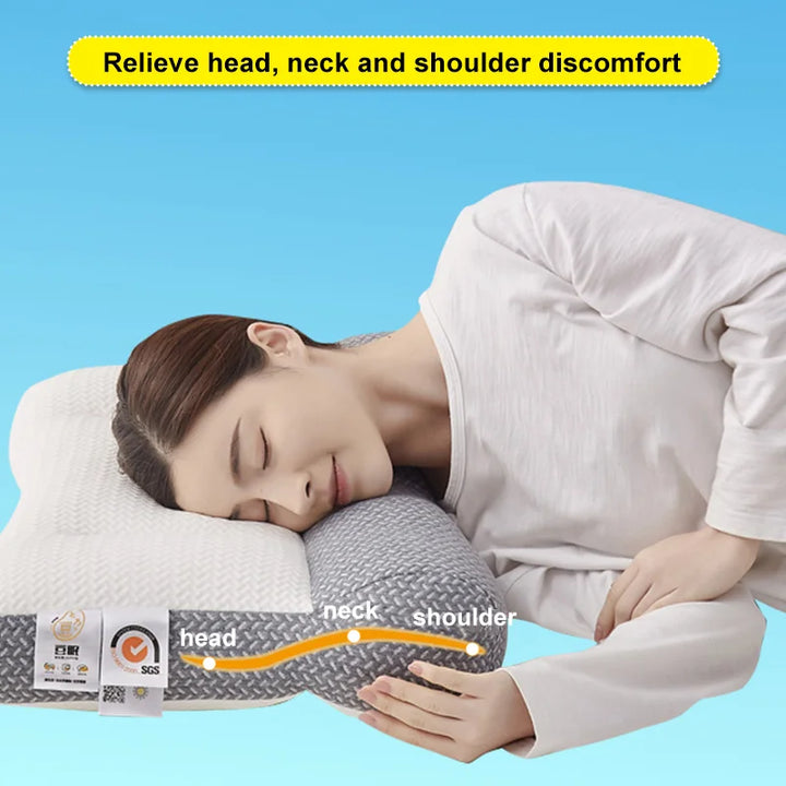 Orthopedic Neck Pillow | Ergonomic Contour Support | Pressure Relief for Side and Back Sleepers