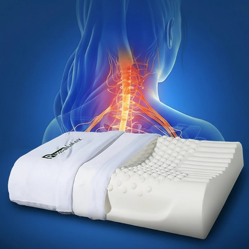 Orthopedic Neck Support Pillow | Natural Latex | Contoured Cervical Design
