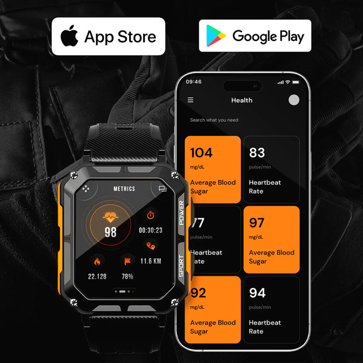 Outdoor Smartwatch | Health Monitoring | AMOLED Display | 600mAh Battery | 70+ Sports Modes
