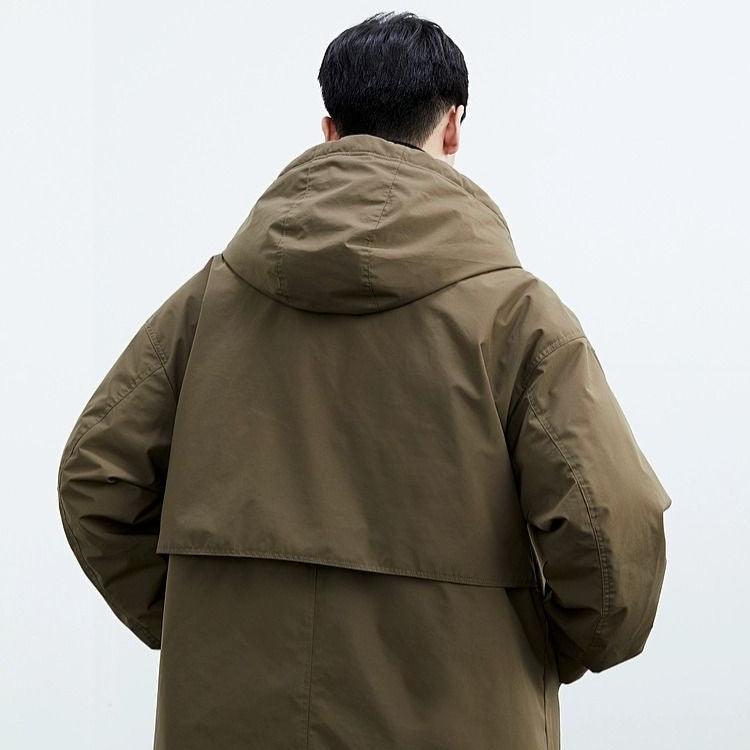 Owen - Men’s winter parka jacket with waterproof hood and long button front