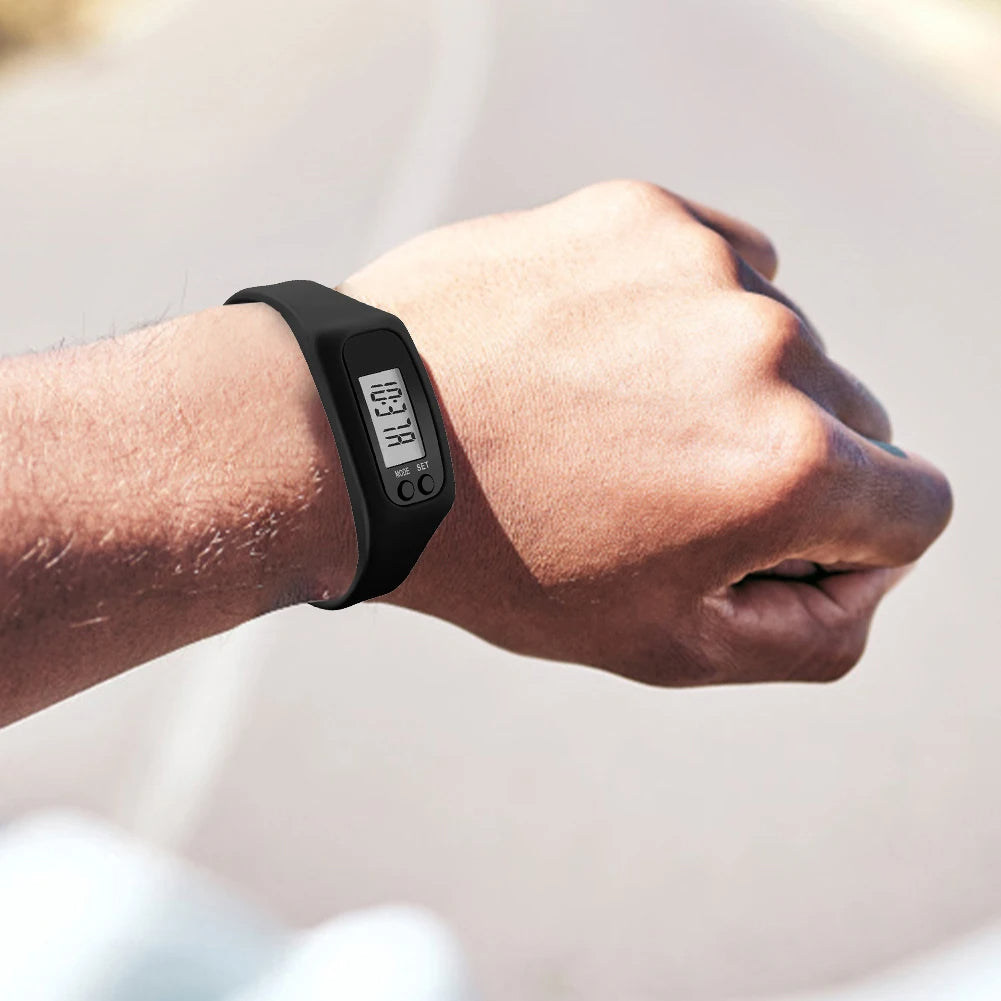Pedometer Watch | Step Counter &amp; Calorie Tracker | Easy-to-Read LED Display | Silicone Strap