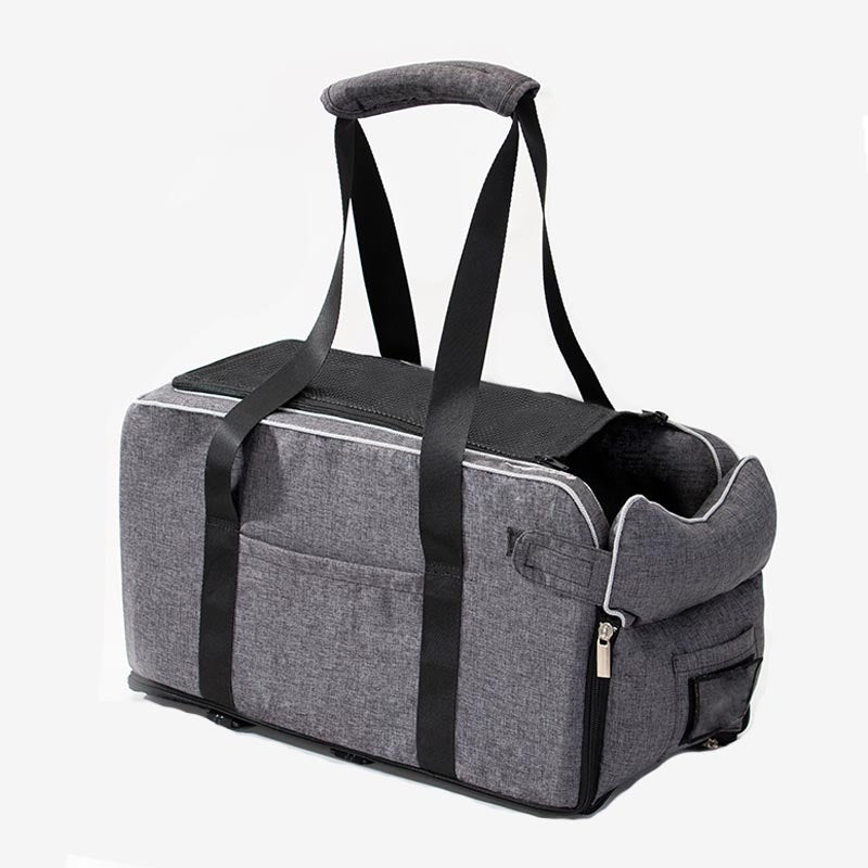 Pet Car Seat Console Booster | Elevated Travel Carrier | Safety Strap &amp; Breathable Mesh