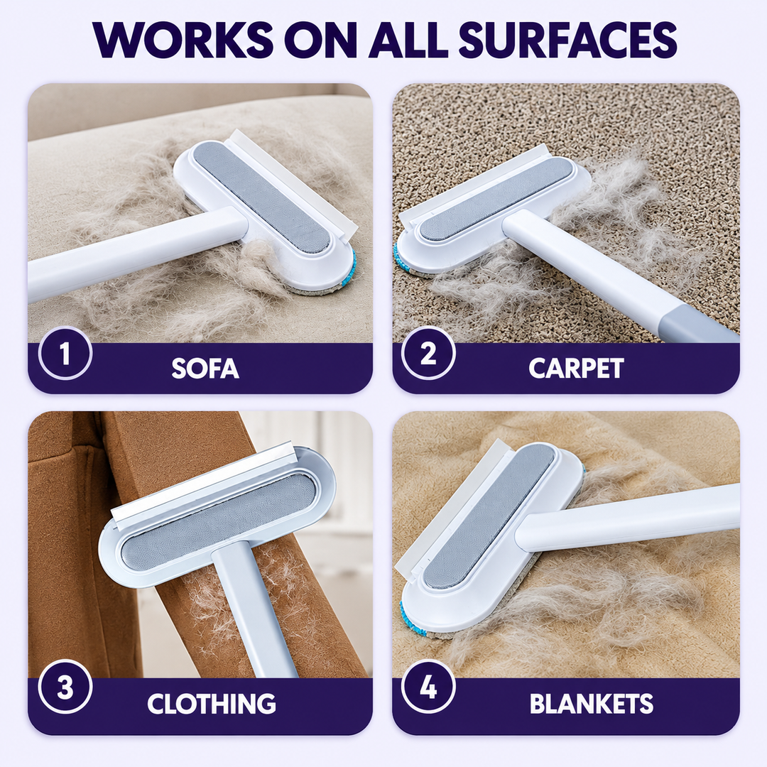 Pet Hair Remover Brush | 3-in-1 Reusable Lint Cleaner | Carpet &amp; Furniture Hair Removal