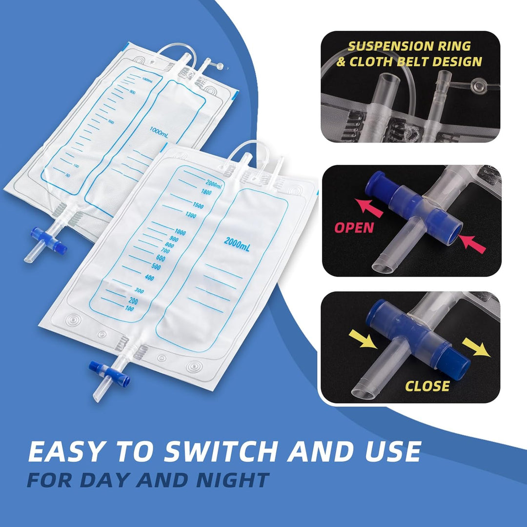 Portable Reusable Urine Collection System | Wearable Design | Adjustable Straps with 39" Drainage Tube