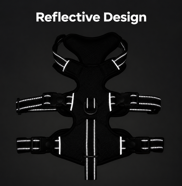 Reflective No-Pull Dog Harness | Escape-Resistant Adjustable Design | Comfortable Walking Vest