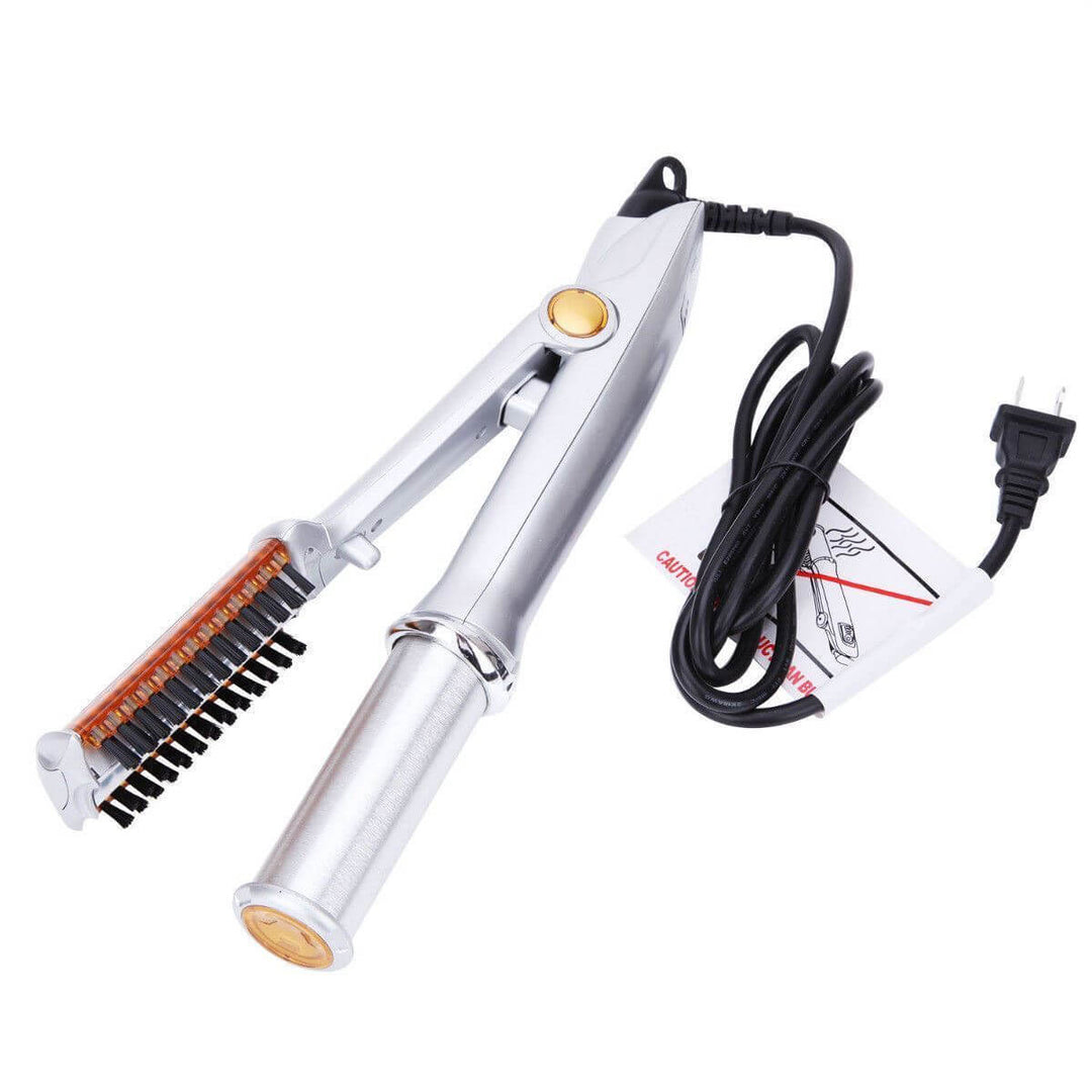 Rotating Hair Styler | 2-in-1 Curling Iron &amp; Straightener | Tourmaline Ceramic Barrel with Ionic Technology