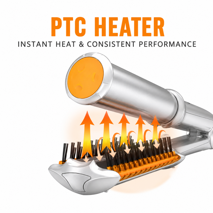 Rotating Hair Styler | 2-in-1 Curling Iron &amp; Straightener | Tourmaline Ceramic Barrel with Ionic Technology