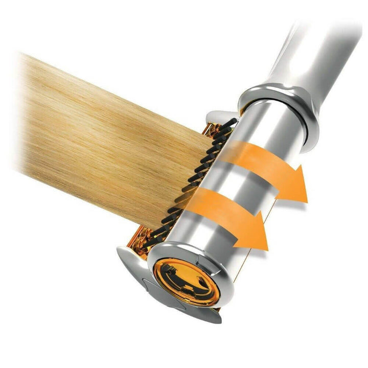 Rotating Hair Styler | 2-in-1 Curling Iron &amp; Straightener | Tourmaline Ceramic Barrel with Ionic Technology