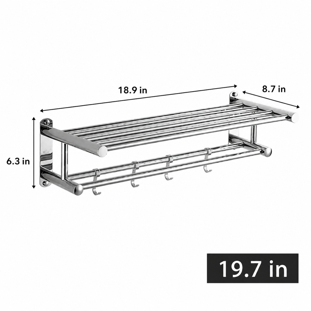 Towel Holder | Wall-Mounted Stainless Steel Rack | Space-Saving Bathroom &amp; Kitchen Storage
