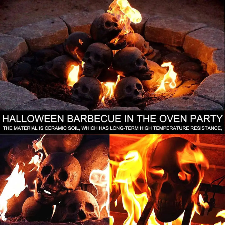 Skull Ornament | Fire-Resistant Resin | Gothic Halloween Decor