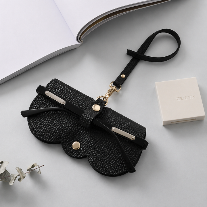 Slim Eyeglass Case | PU Leather Glasses Sleeve with Snap Closure | Protective Pouch for Reading &amp; Sunglasses