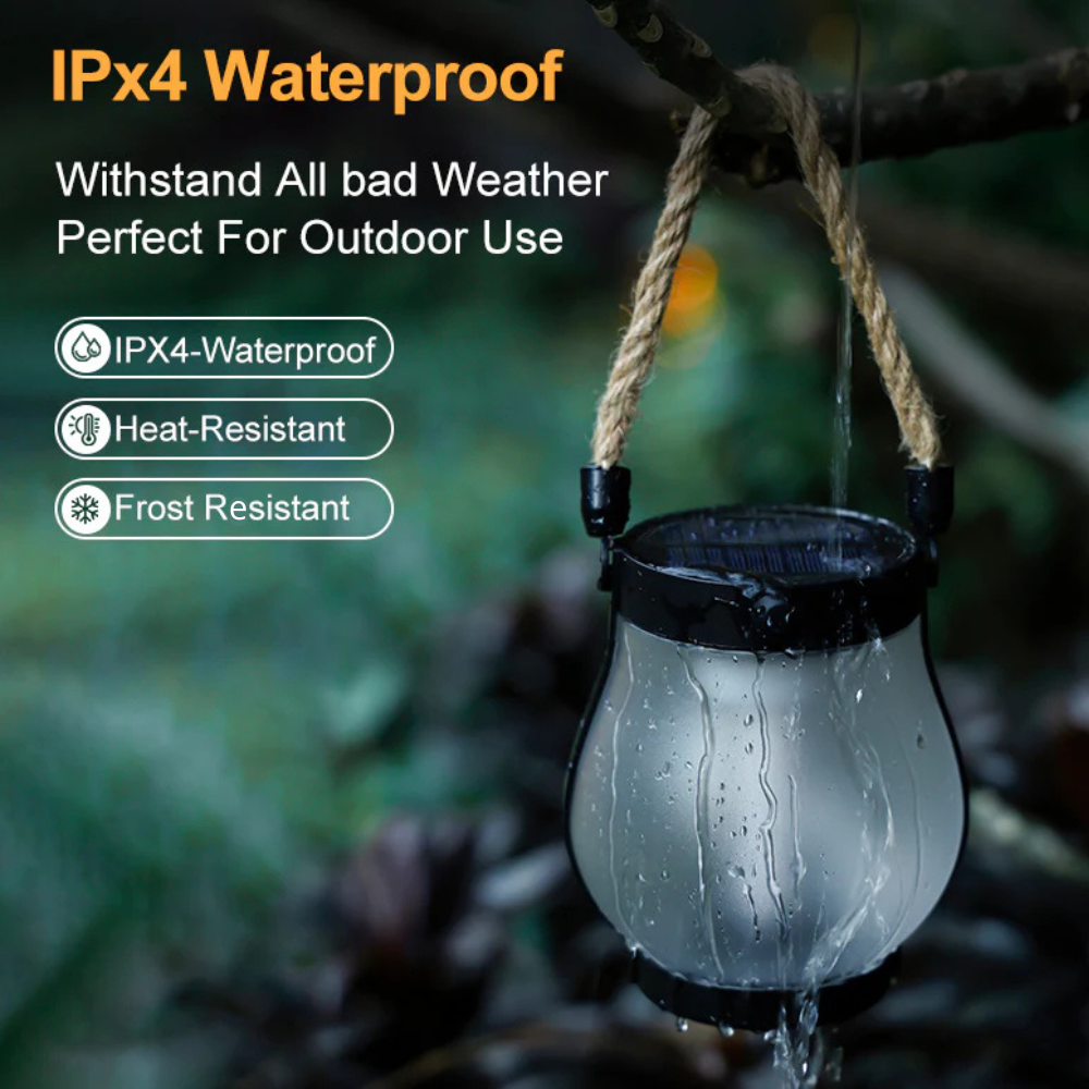 Solar Lantern | Realistic Flickering Flame Effect | Weather-Resistant Outdoor Light 11" x 5"