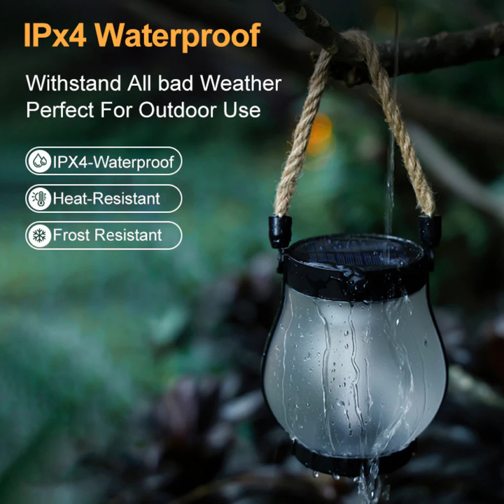 Solar Lantern | Realistic Flickering Flame Effect | Weather-Resistant Outdoor Light 11" x 5"