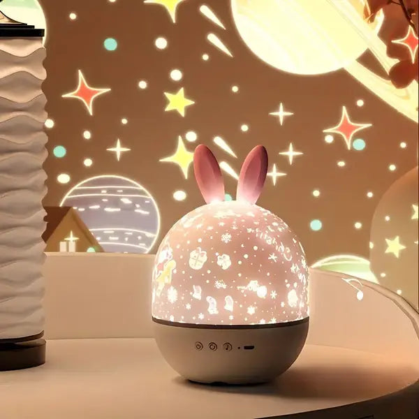Star Projector Night Light | Galaxy Projection &amp; Soothing Music | USB Rechargeable | Remote Control