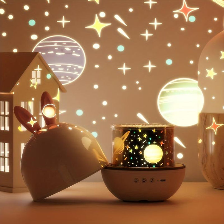 Star Projector Night Light | Galaxy Projection &amp; Soothing Music | USB Rechargeable | Remote Control