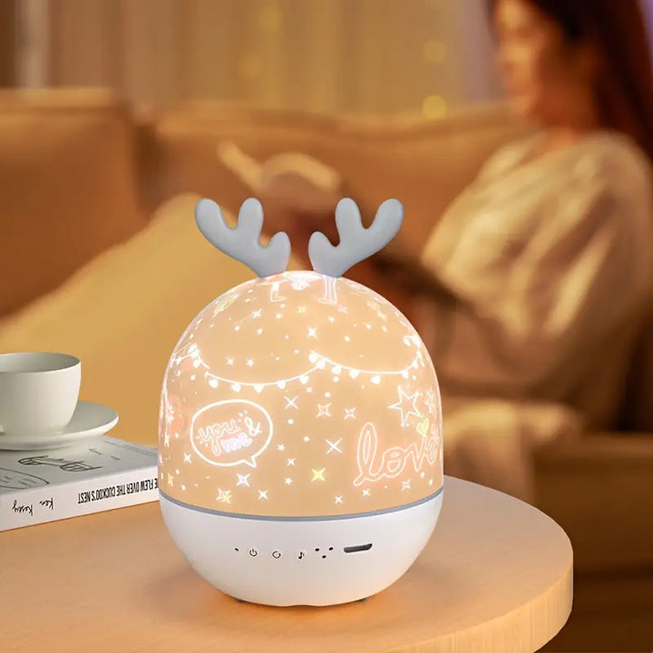 Star Projector Night Light | Galaxy Projection &amp; Soothing Music | USB Rechargeable | Remote Control