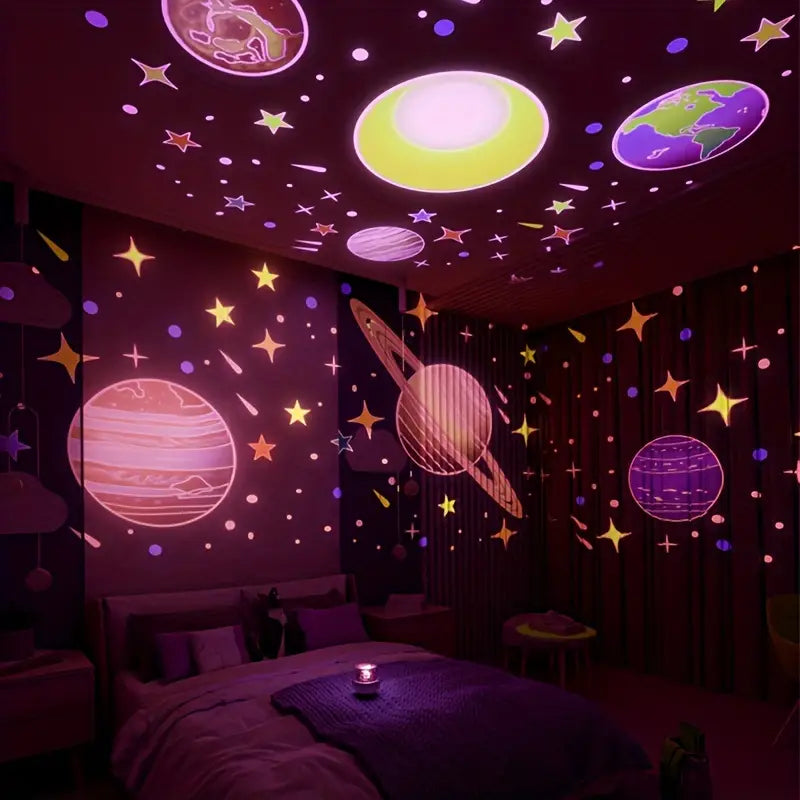 Star Projector Night Light | Galaxy Projection &amp; Soothing Music | USB Rechargeable | Remote Control