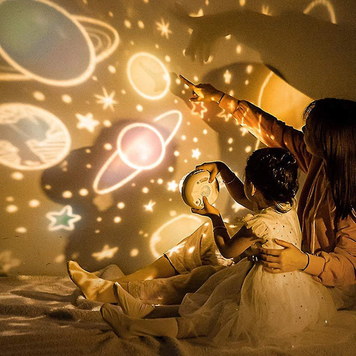 Star Projector Night Light | Galaxy Projection &amp; Soothing Music | USB Rechargeable | Remote Control