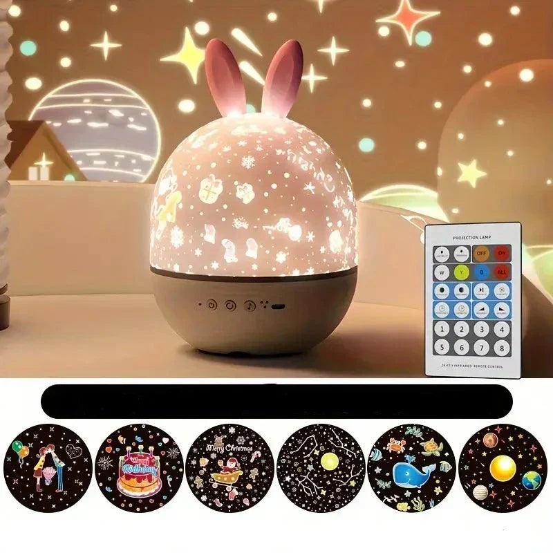 Star Projector Night Light | Galaxy Projection &amp; Soothing Music | USB Rechargeable | Remote Control