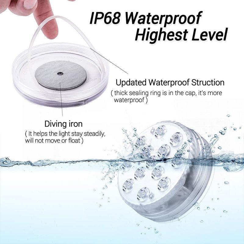 Submersible LED Pool Light | Waterproof RGB Light with RF Remote Control | IP68 Underwater Accent Light
