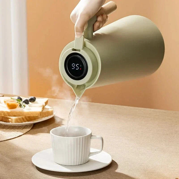 Thermal Carafe with Temperature Display | 1 Liter Insulated Coffee & Tea Carafe