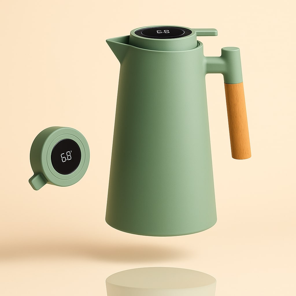 Thermal Carafe with Temperature Display | 1 Liter Insulated Coffee & Tea Carafe