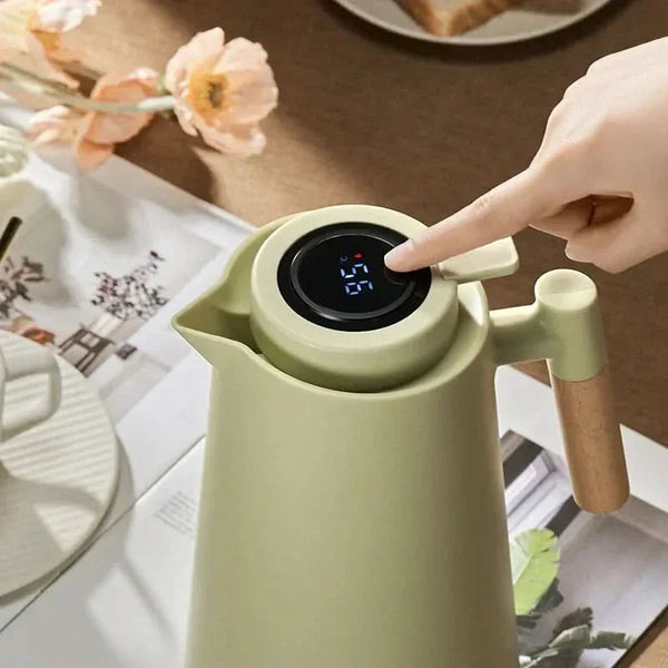 Thermal Carafe with Temperature Display | 1 Liter Insulated Coffee & Tea Carafe