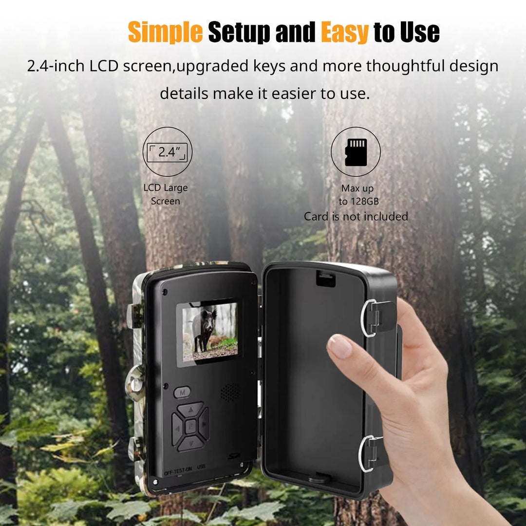 Trail Camera | 16MP Night Vision | 1080P Wildlife Monitoring Camera with 0.6s Trigger &amp; IP66 Waterproof