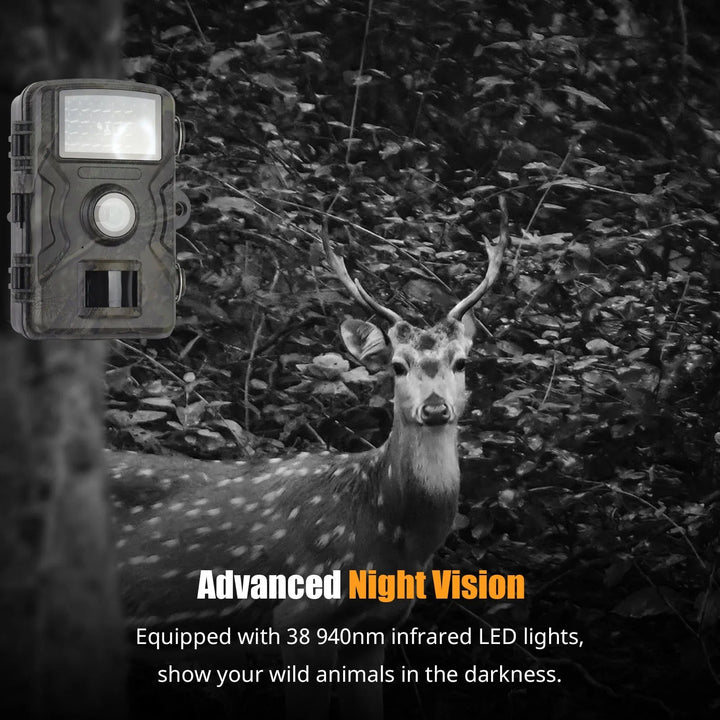 Trail Camera | 16MP Night Vision | 1080P Wildlife Monitoring Camera with 0.6s Trigger &amp; IP66 Waterproof