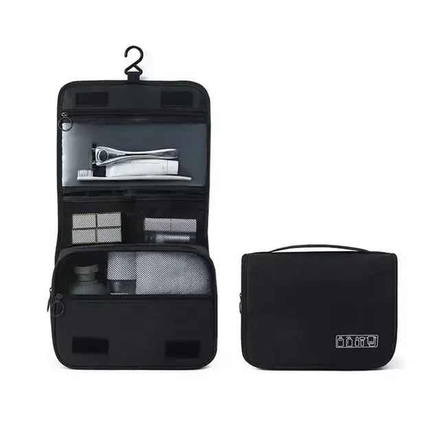 Travel Toiletry Bag | Foldable Hanging Organizer | Water-Resistant Storage | Multiple Compartments