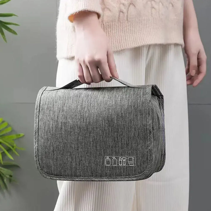 Travel Toiletry Bag | Foldable Hanging Organizer | Water-Resistant Storage | Multiple Compartments