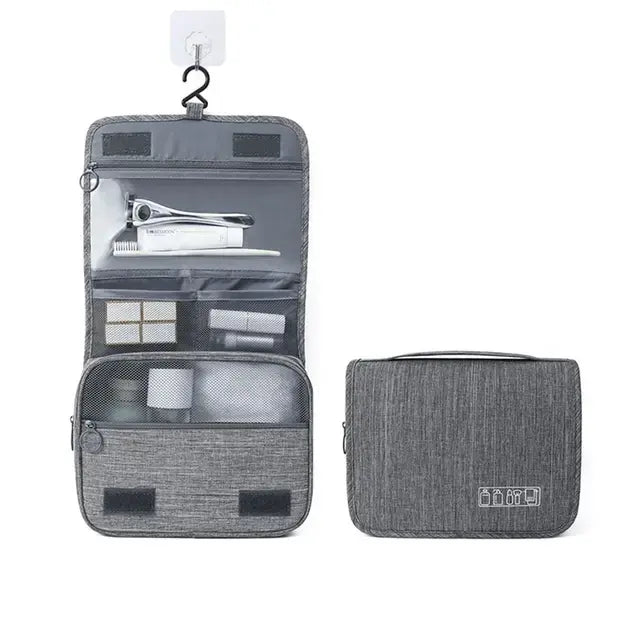 Travel Toiletry Bag | Foldable Hanging Organizer | Water-Resistant Storage | Multiple Compartments
