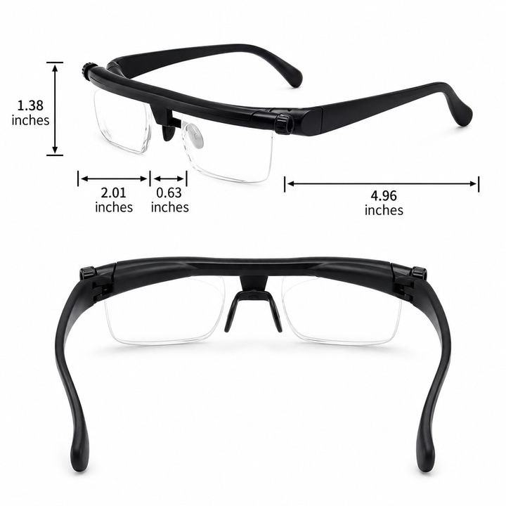 Unisex Adjustable Reading Glasses | Focus-Tuning Zoom Lenses | Lightweight Frame | Clear Vision Support
