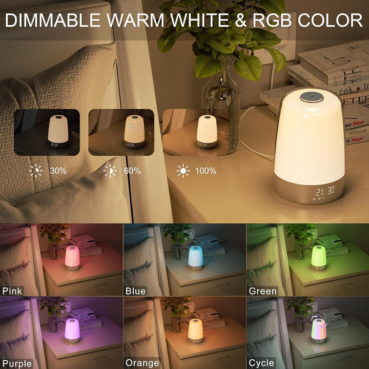 Wake-Up Light Alarm Clock | Sunrise &amp; Sunset Simulation | USB-C Rechargeable | 5.7-In Display
