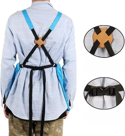 Waterproof Gardening Apron | Oxford Garden Work Apron with Tool Pockets | Adjustable Cross-Back Design