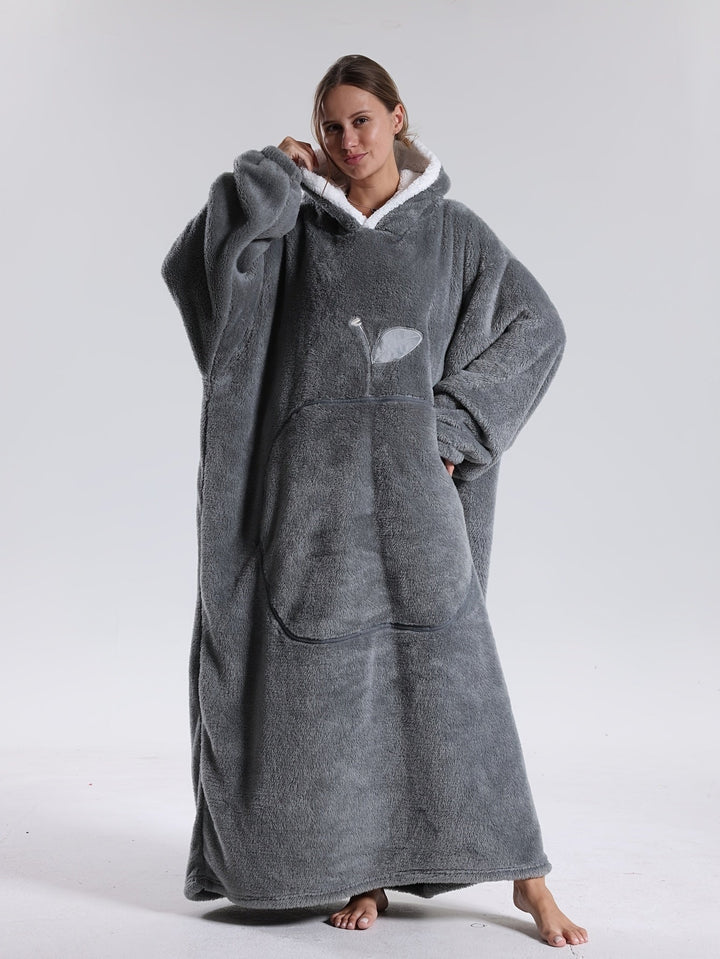 Wearable Blanket Hoodie | Oversized Sherpa Hooded Blanket | Cozy Fleece Lounge Pullover