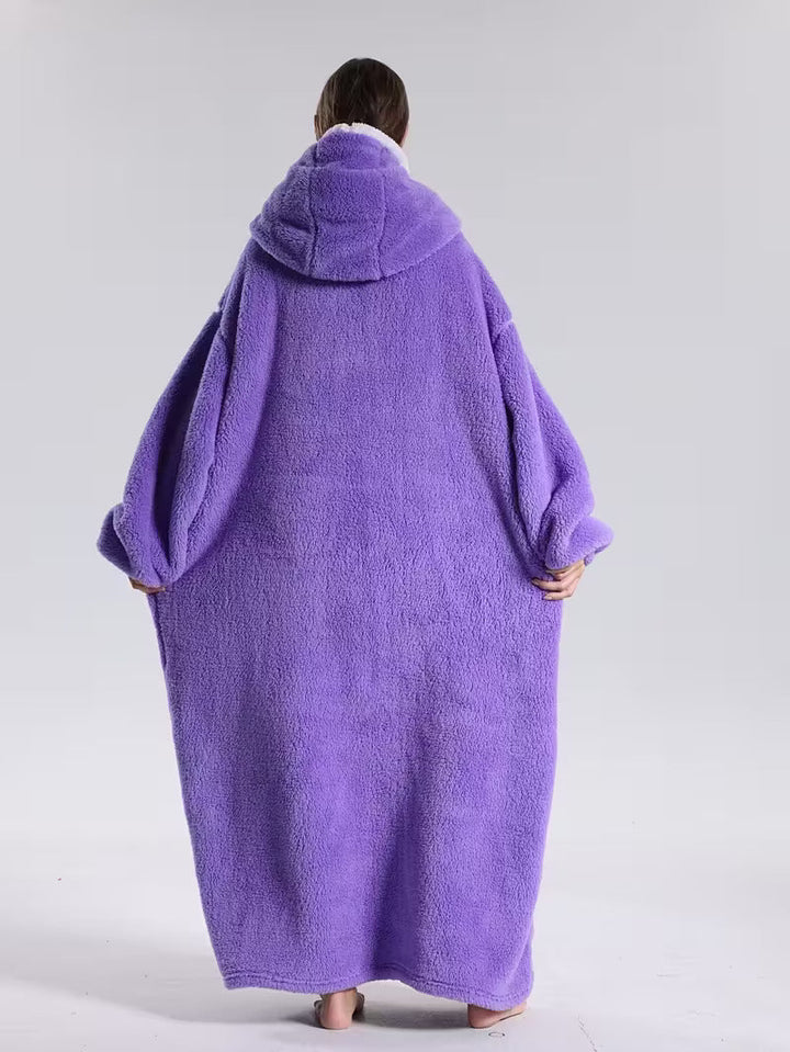 Wearable Blanket Hoodie | Oversized Sherpa Hooded Blanket | Cozy Fleece Lounge Pullover