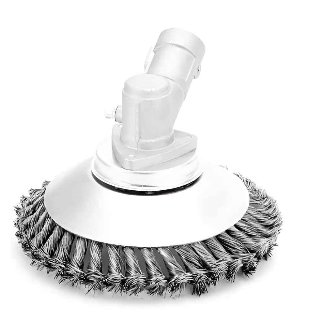 Weed Trimmer Head | Steel Wire Brush Cutter Attachment | Universal Heavy-Duty Brush for String Trimmers