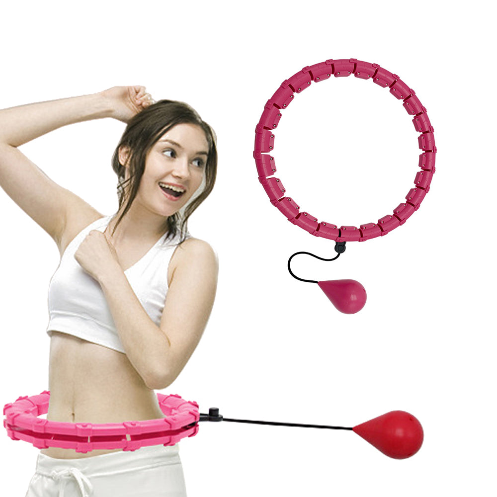 Weighted Hula Hoop with Massage Ball | Adjustable Fitness Hoop | ABS Plastic | Pink or Purple
