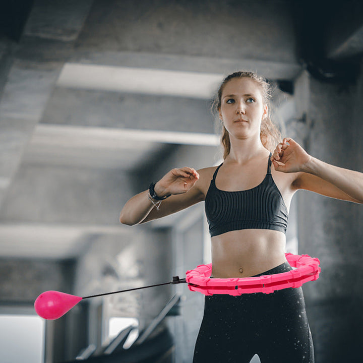 Weighted Hula Hoop with Massage Ball | Adjustable Fitness Hoop | ABS Plastic | Pink or Purple