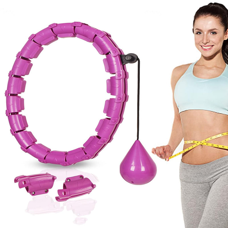 Weighted Hula Hoop with Massage Ball | Adjustable Fitness Hoop | ABS Plastic | Pink or Purple