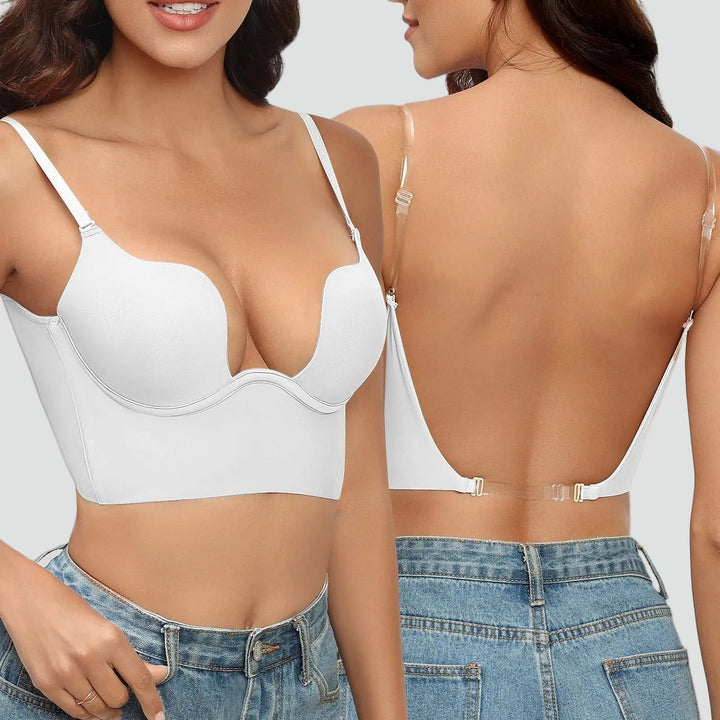 Willow - Women’s backless push up bra self supporting with adjustable straps