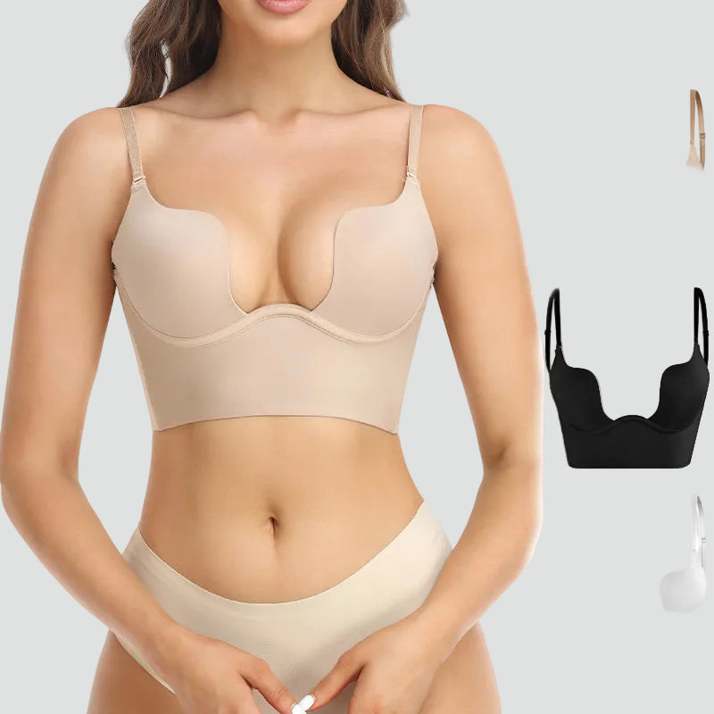 Willow - Women’s backless push up bra self supporting with adjustable straps