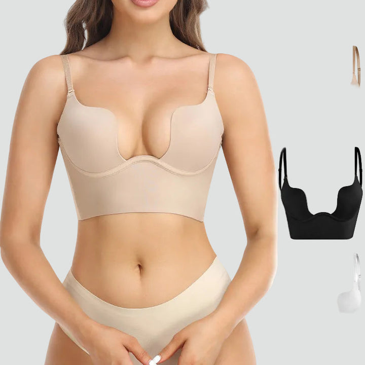 Willow - Women’s backless push up bra self supporting with adjustable straps