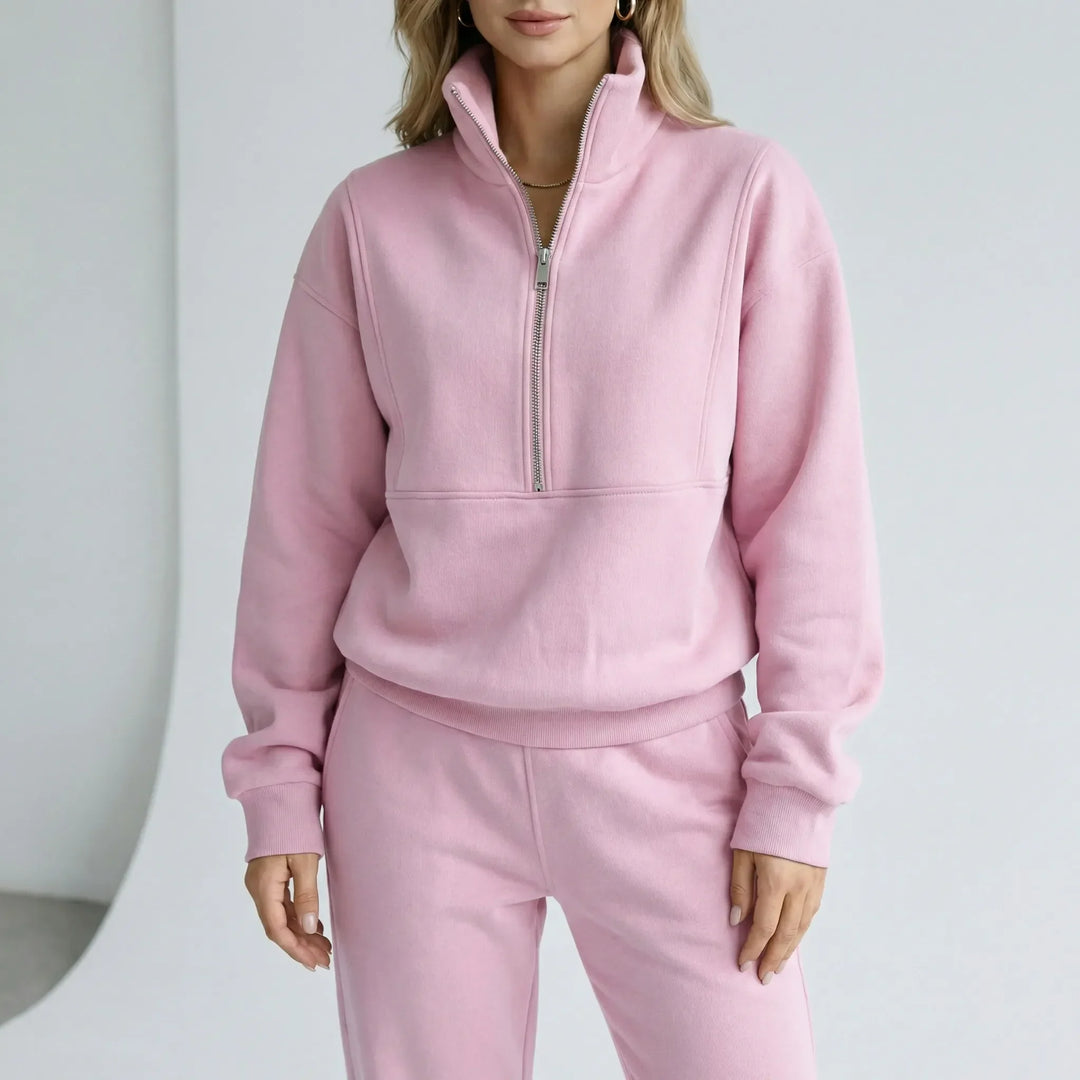 Willow - Women’s matching loungewear set casual and comfy with quarter zip
