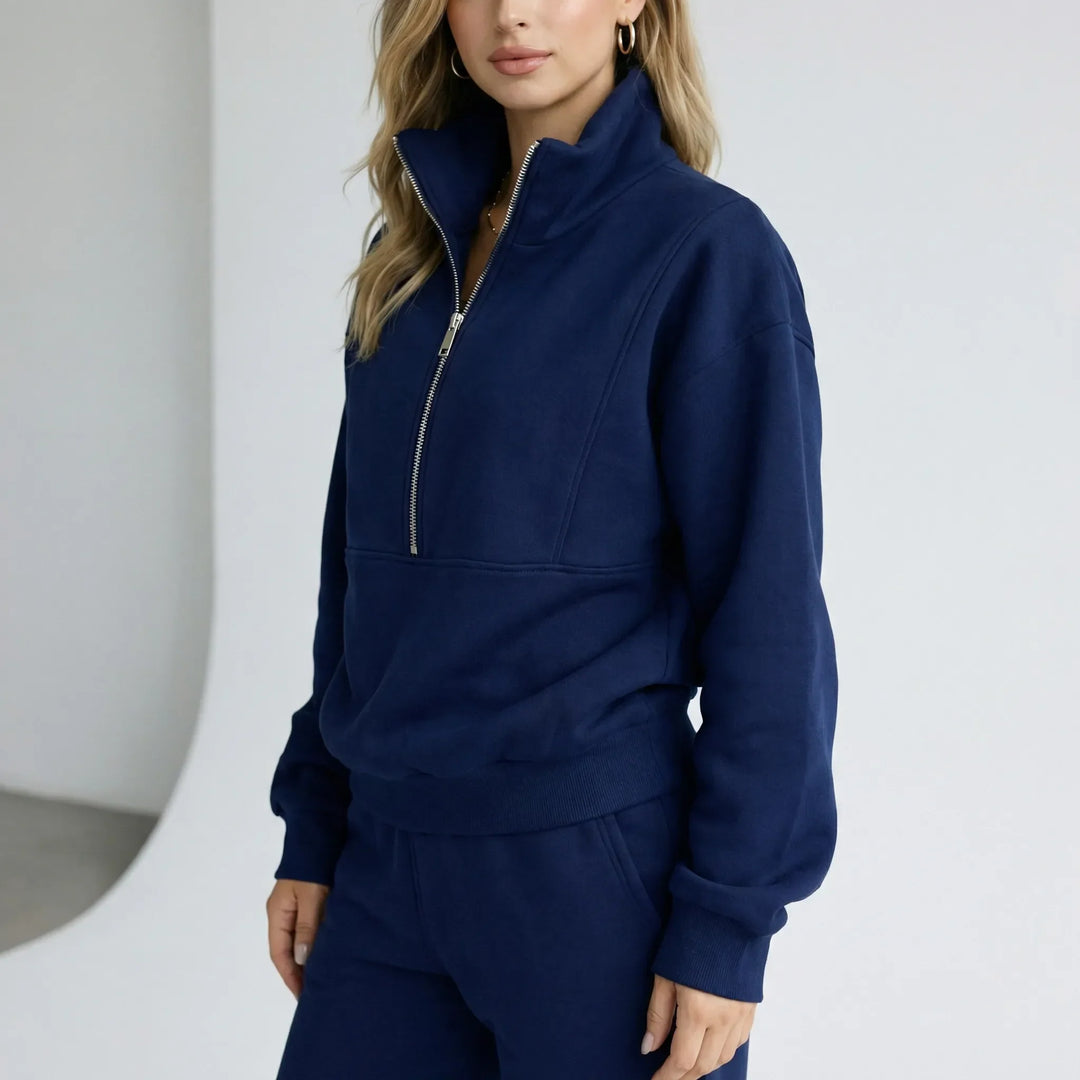 Willow - Women’s matching loungewear set casual and comfy with quarter zip