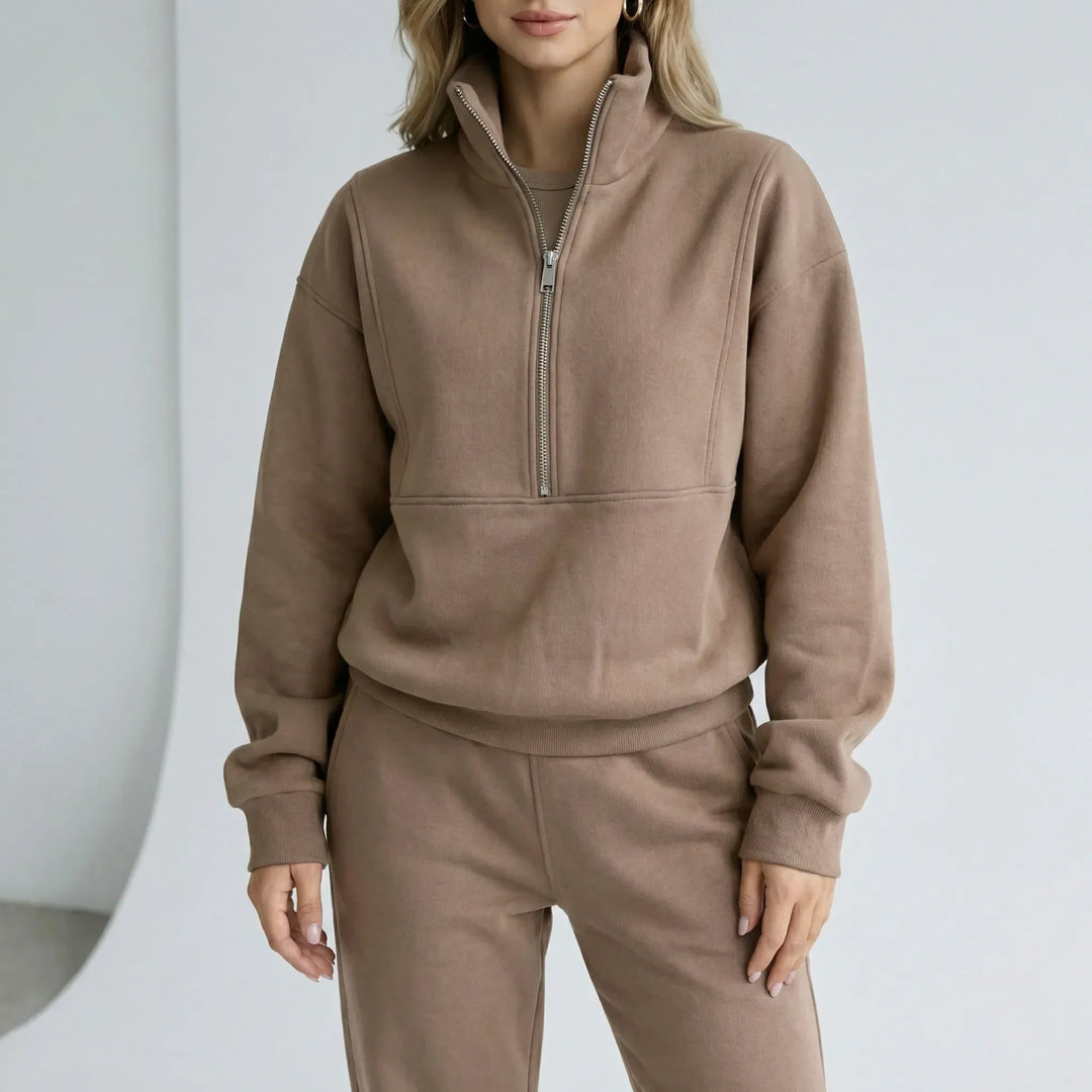 Willow - Women’s matching loungewear set casual and comfy with quarter zip