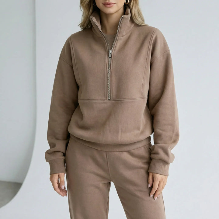Willow - Women’s matching loungewear set casual and comfy with quarter zip
